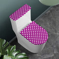 Purple And White Polka Dot Pattern Print Toilet Lid And Tank Cover Set