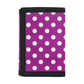 Purple And White Polka Dot Pattern Print Trifold Wallet