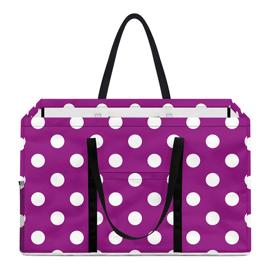 Purple And White Polka Dot Pattern Print Utility Tote Bag