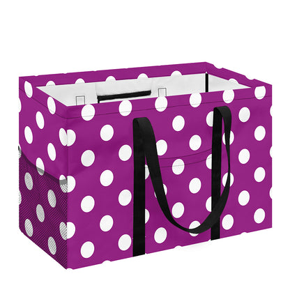 Purple And White Polka Dot Pattern Print Utility Tote Bag