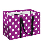 Purple And White Polka Dot Pattern Print Utility Tote Bag
