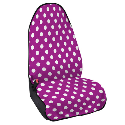 Purple And White Polka Dot Pattern Print Waterproof Car Seat Cover