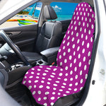 Purple And White Polka Dot Pattern Print Waterproof Car Seat Cover