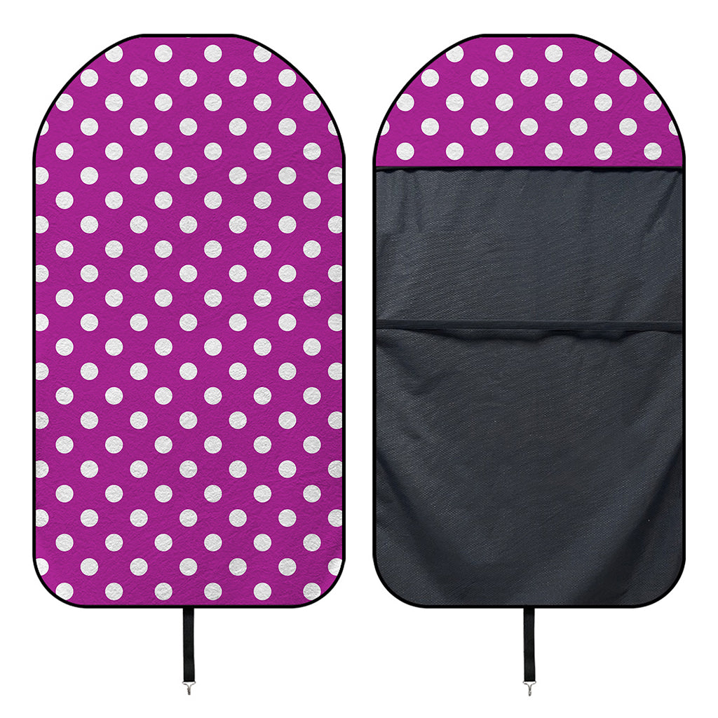 Purple And White Polka Dot Pattern Print Waterproof Car Seat Cover