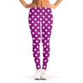 Purple And White Polka Dot Pattern Print Women's Leggings