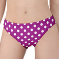 Purple And White Polka Dot Pattern Print Women's Panties