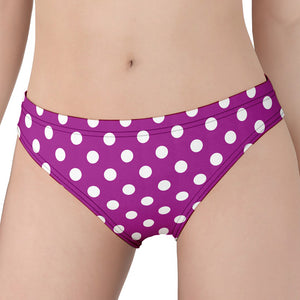 Purple And White Polka Dot Pattern Print Women's Panties