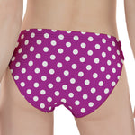 Purple And White Polka Dot Pattern Print Women's Panties