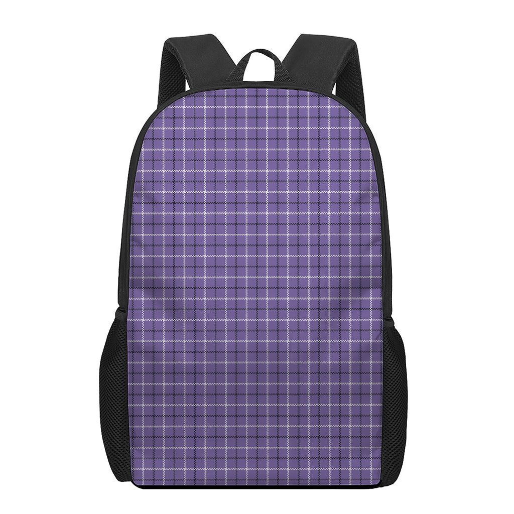 Purple And White Tattersall Print 17 Inch Backpack