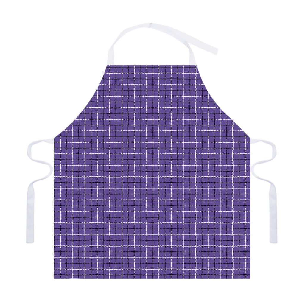 Purple And White Tattersall Print Adjustable Apron