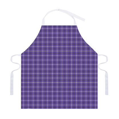 Purple And White Tattersall Print Adjustable Apron