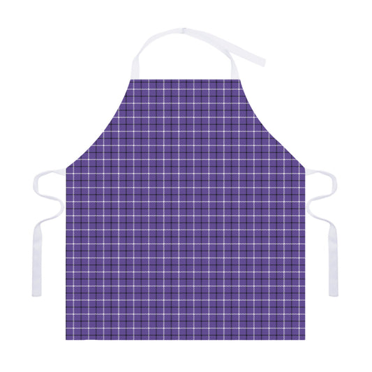 Purple And White Tattersall Print Adjustable Apron