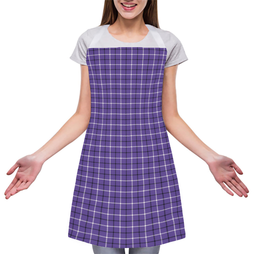 Purple And White Tattersall Print Adjustable Apron