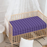 Purple And White Tattersall Print Baby Crib Sheet