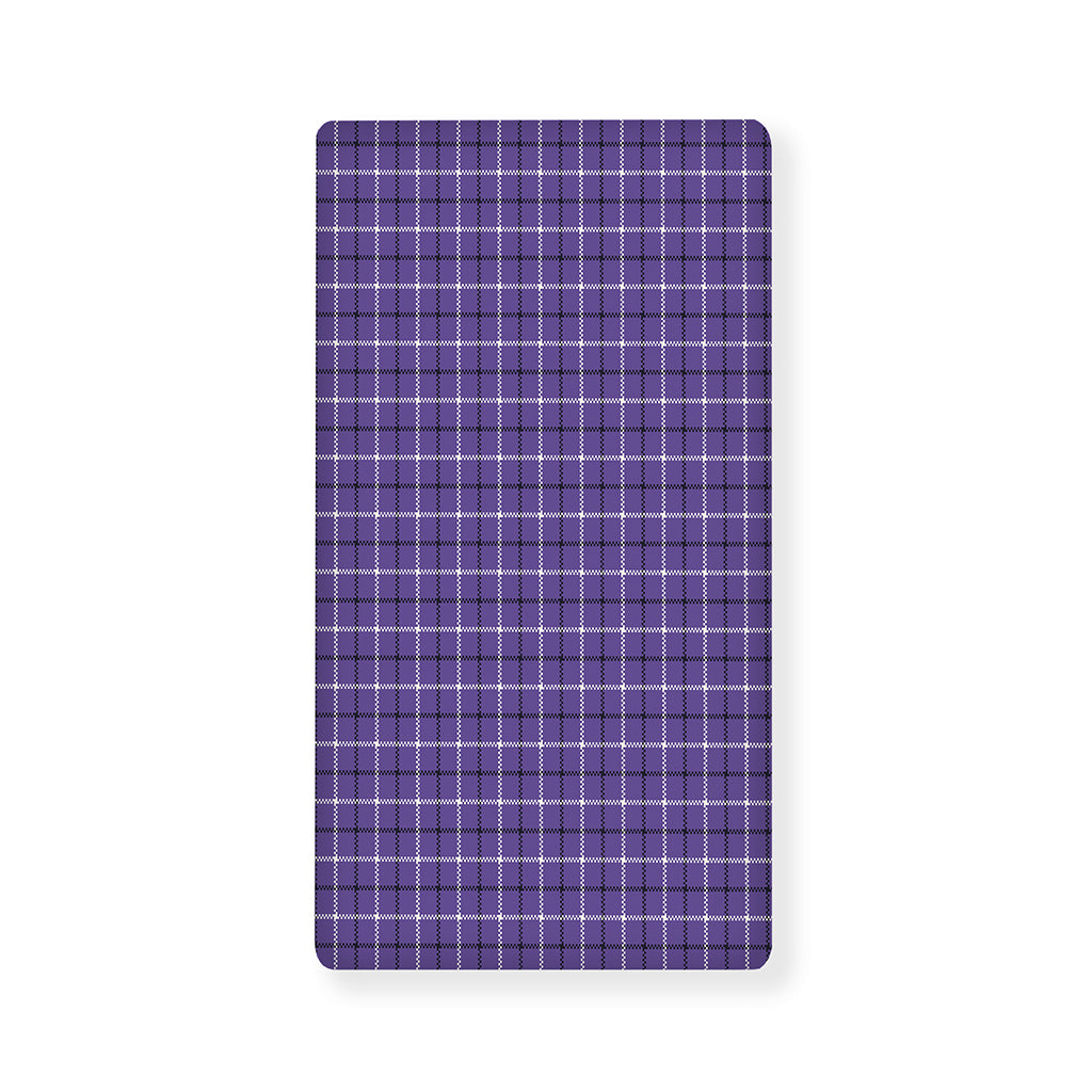 Purple And White Tattersall Print Baby Crib Sheet