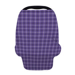 Purple And White Tattersall Print Baby Seat Cover