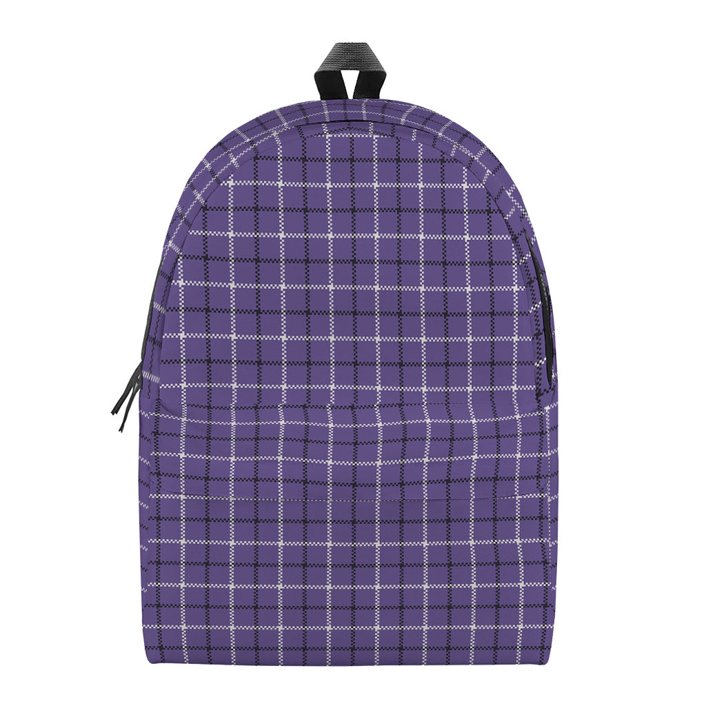 Purple And White Tattersall Print Backpack