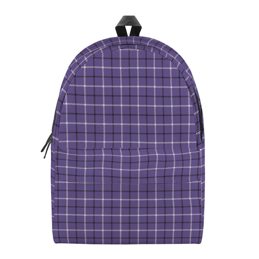 Purple And White Tattersall Print Backpack