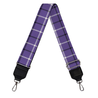 Purple And White Tattersall Print Bag Strap