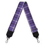 Purple And White Tattersall Print Bag Strap