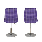 Purple And White Tattersall Print Bar Stool Covers