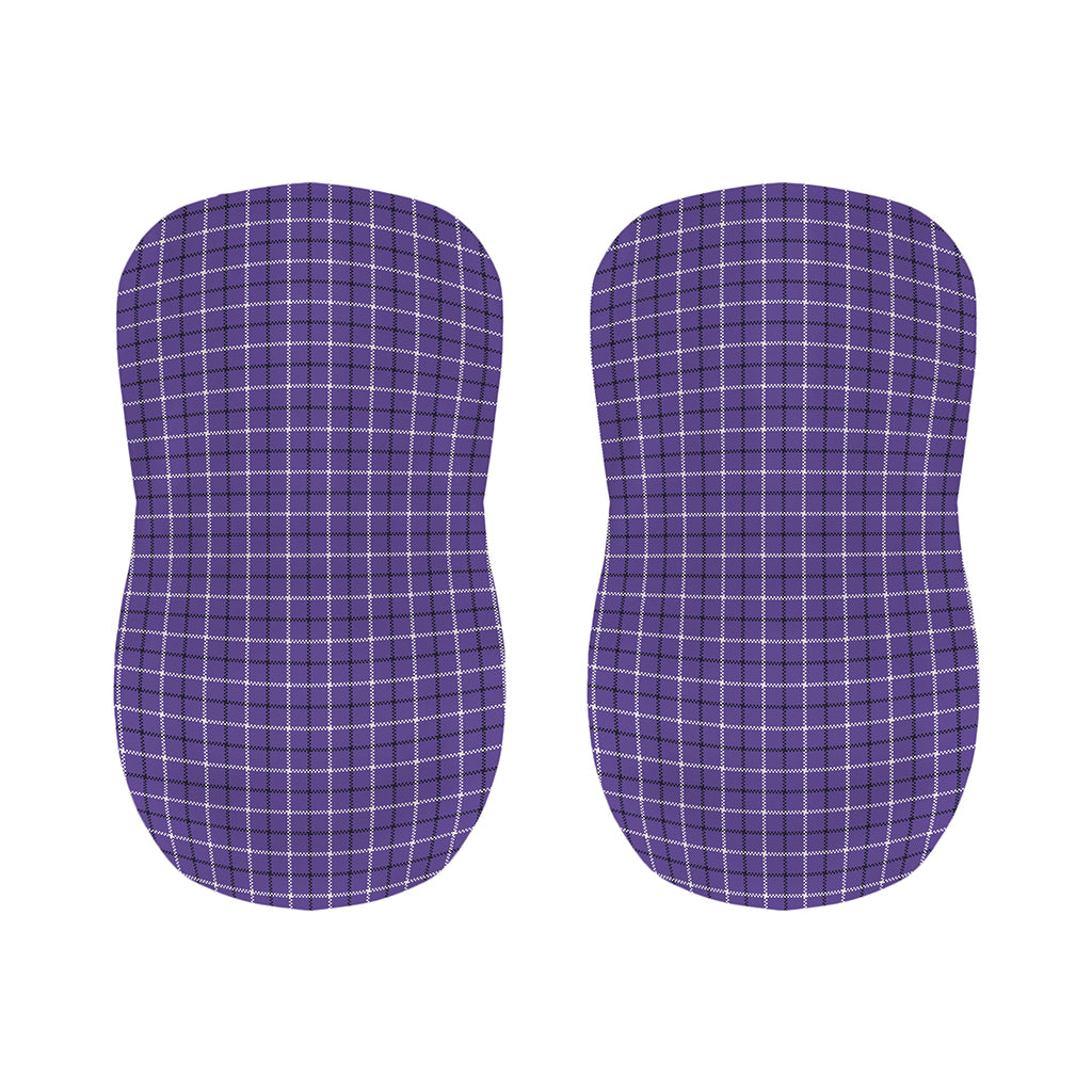 Purple And White Tattersall Print Bar Stool Covers