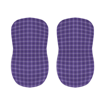 Purple And White Tattersall Print Bar Stool Covers