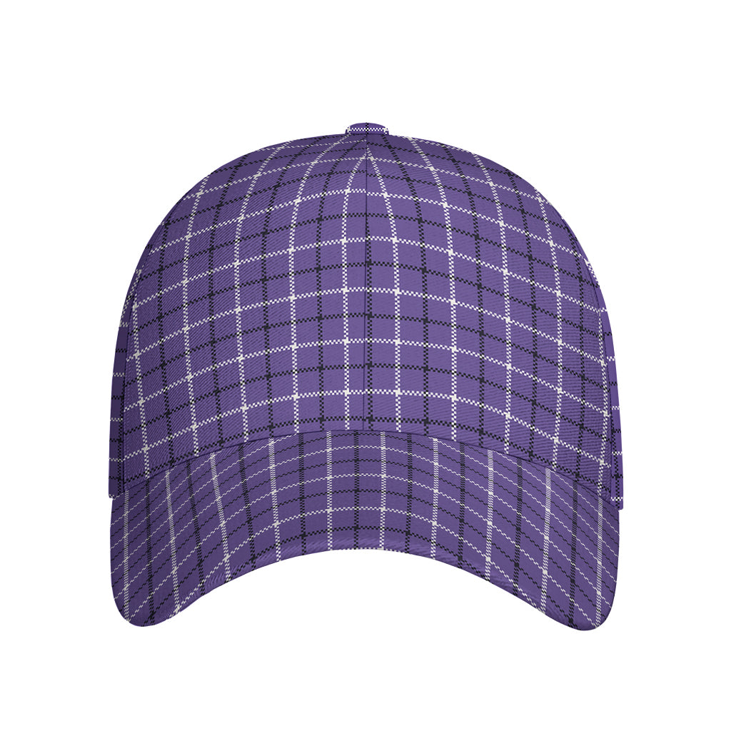 Purple And White Tattersall Print Baseball Cap