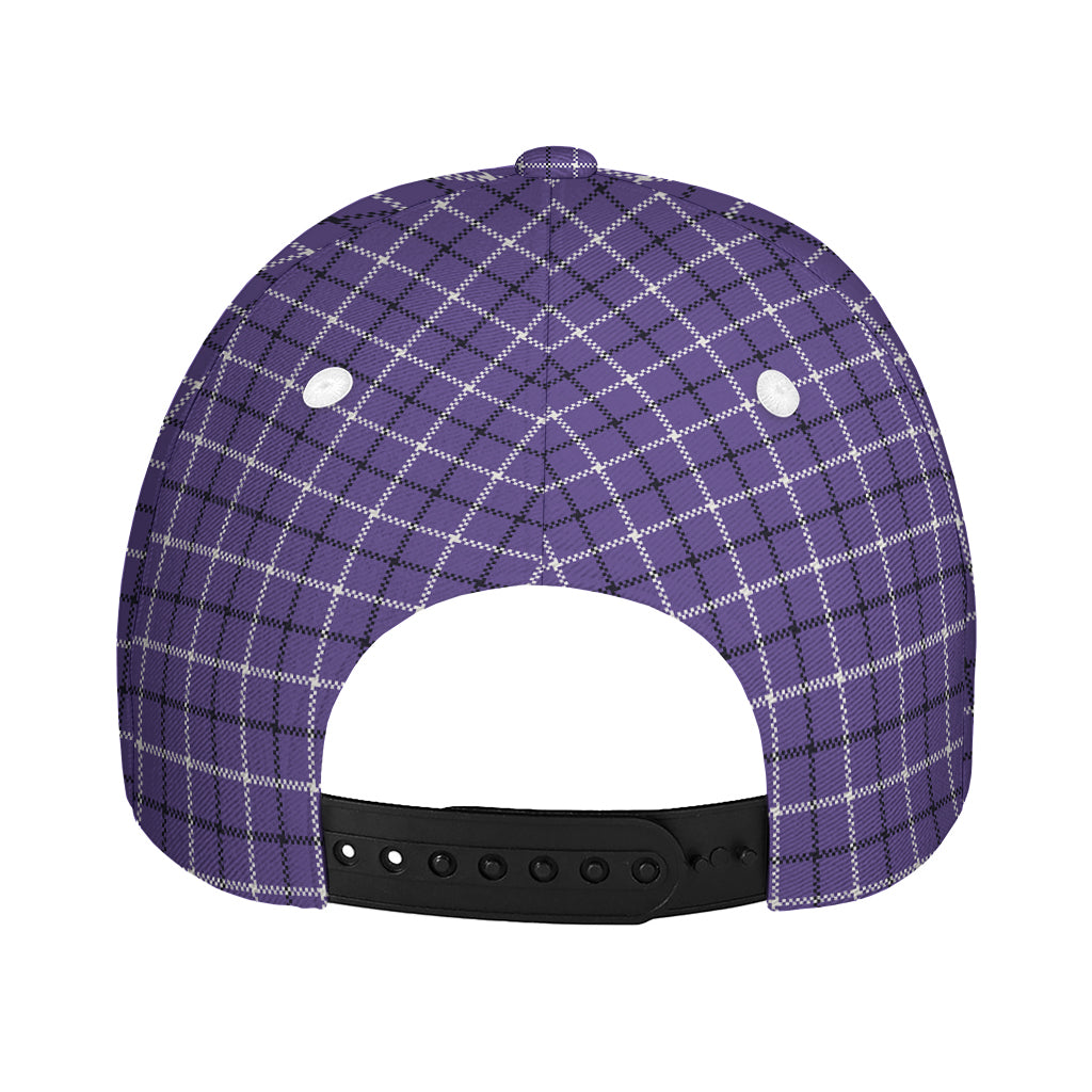 Purple And White Tattersall Print Baseball Cap