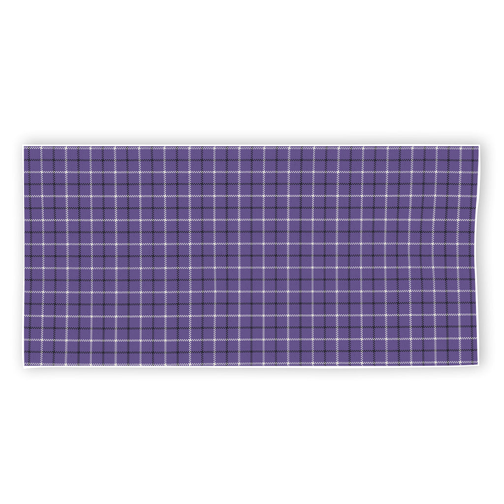 Purple And White Tattersall Print Beach Towel