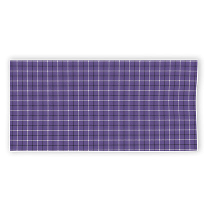 Purple And White Tattersall Print Beach Towel
