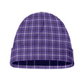Purple And White Tattersall Print Beanie