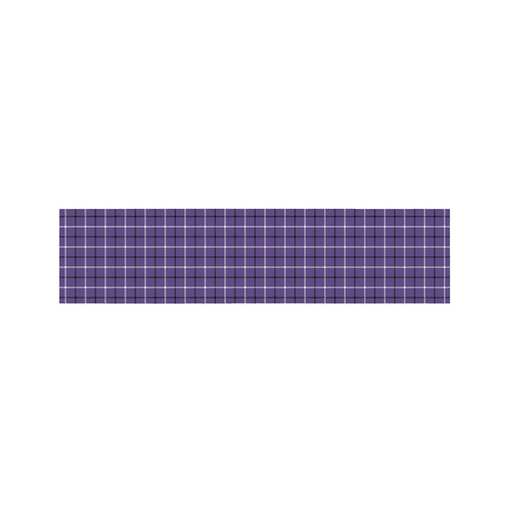 Purple And White Tattersall Print Bed Runner