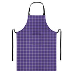 Purple And White Tattersall Print Bib Apron With Pocket