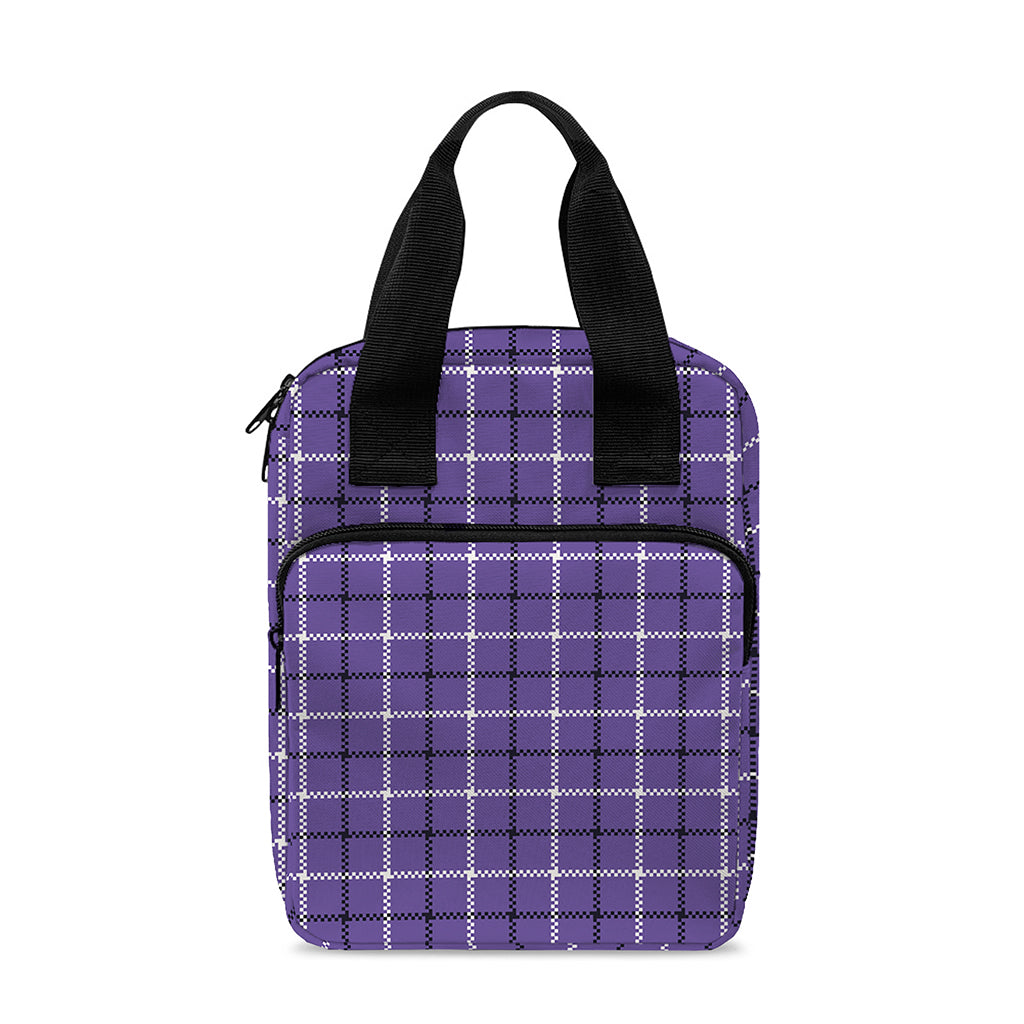 Purple And White Tattersall Print Bible Tote Bag
