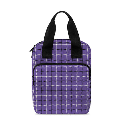 Purple And White Tattersall Print Bible Tote Bag