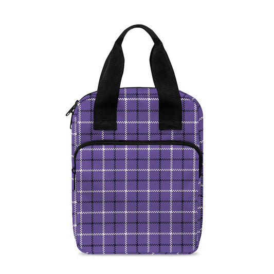 Purple And White Tattersall Print Bible Tote Bag