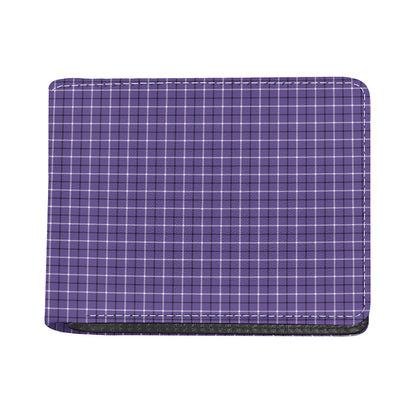 Purple And White Tattersall Print Bifold Wallet