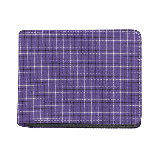 Purple And White Tattersall Print Bifold Wallet