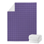 Purple And White Tattersall Print Blanket
