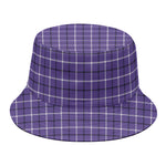 Purple And White Tattersall Print Bucket Hat
