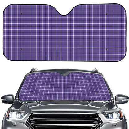 Purple And White Tattersall Print Car Windshield Sun Shade