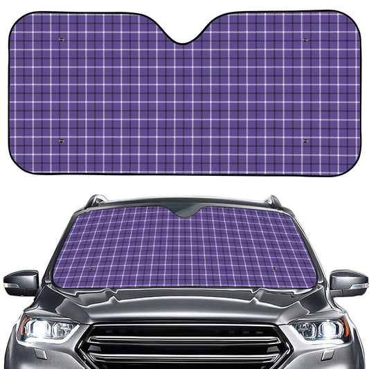 Purple And White Tattersall Print Car Windshield Sun Shade