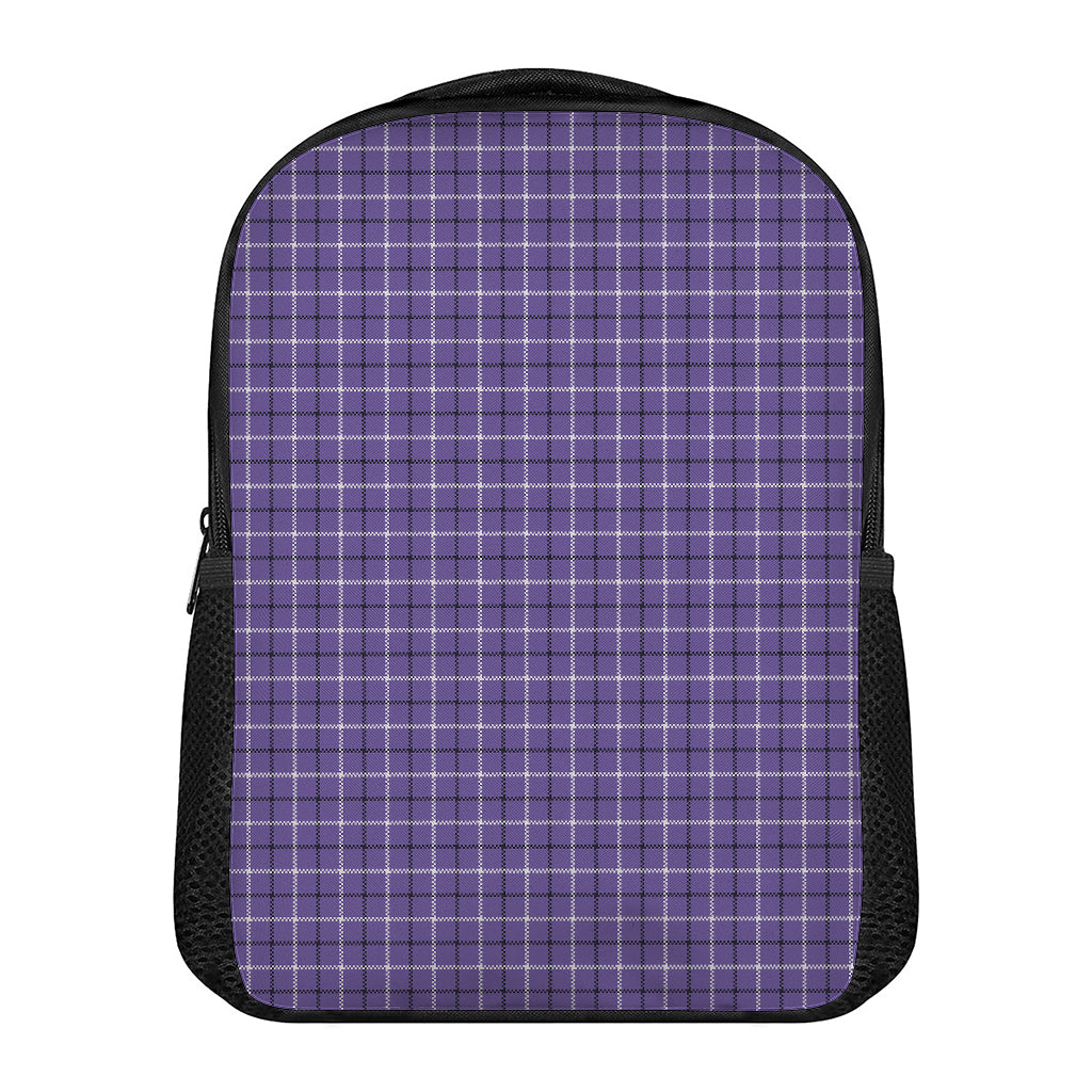 Purple And White Tattersall Print Casual Backpack