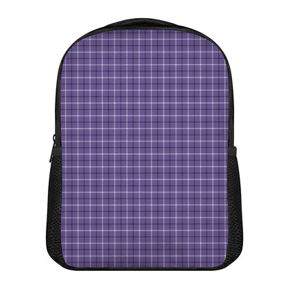 Purple And White Tattersall Print Casual Backpack