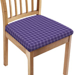 Purple And White Tattersall Print Chair Cushion Cover