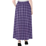 Purple And White Tattersall Print Chiffon Maxi Skirt