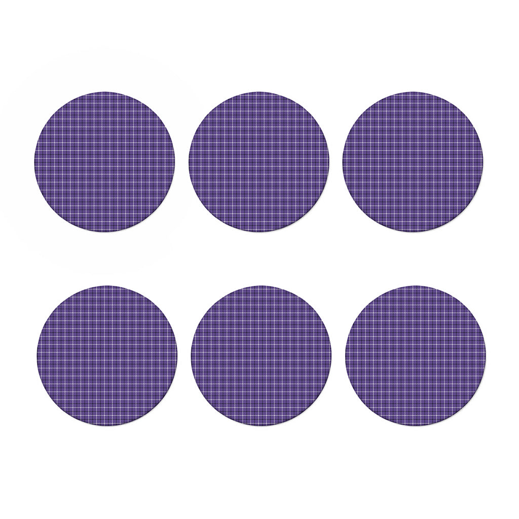 Purple And White Tattersall Print Coaster Set