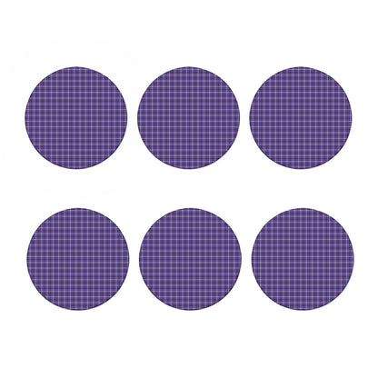 Purple And White Tattersall Print Coaster Set