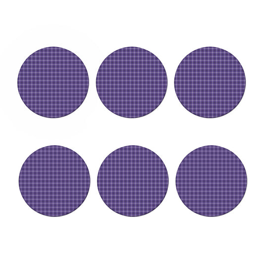Purple And White Tattersall Print Coaster Set